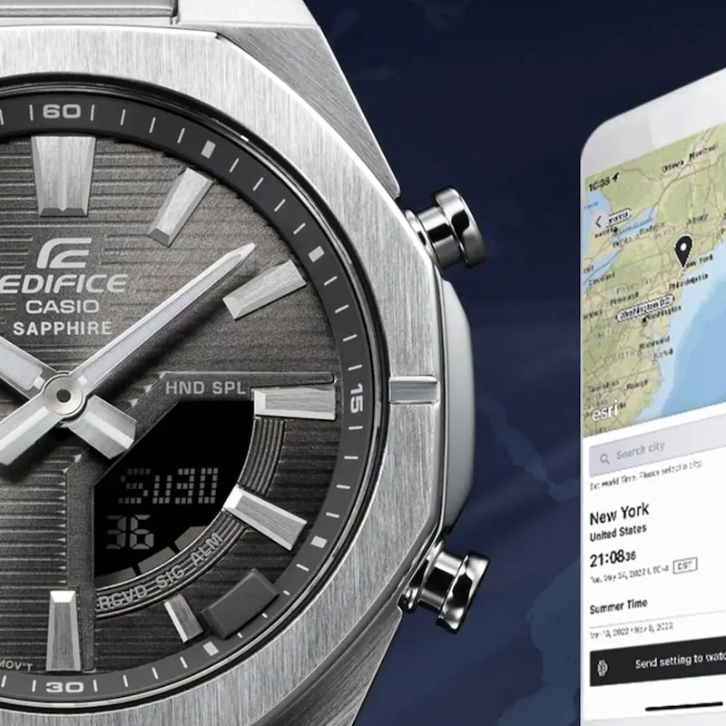Main Image 4 of Casio Edifice Men's Grey Dial Stainless Steel Bracelet Watch