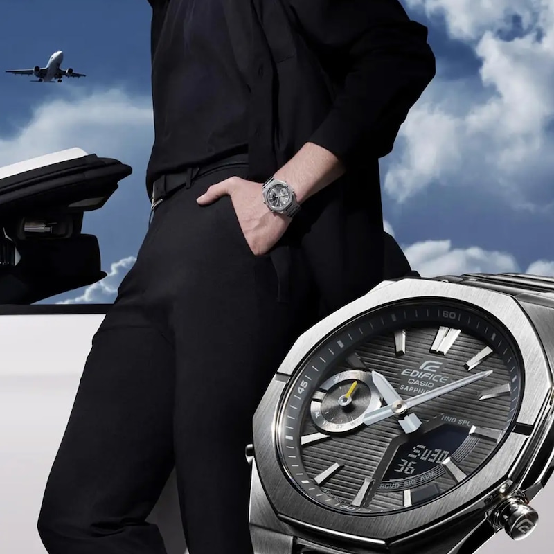 Main Image 5 of Casio Edifice Men's Grey Dial Stainless Steel Bracelet Watch