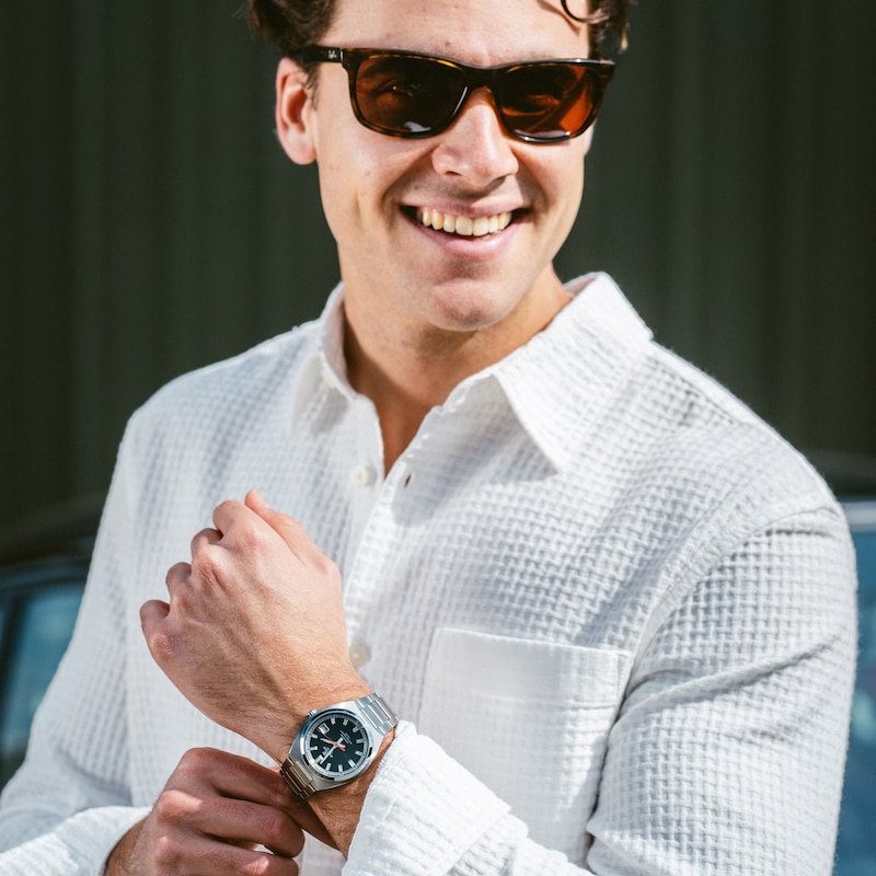 Main Image 4 of Casio Edifice Men's Dark Silver Stainless Steel Bracelet Watch