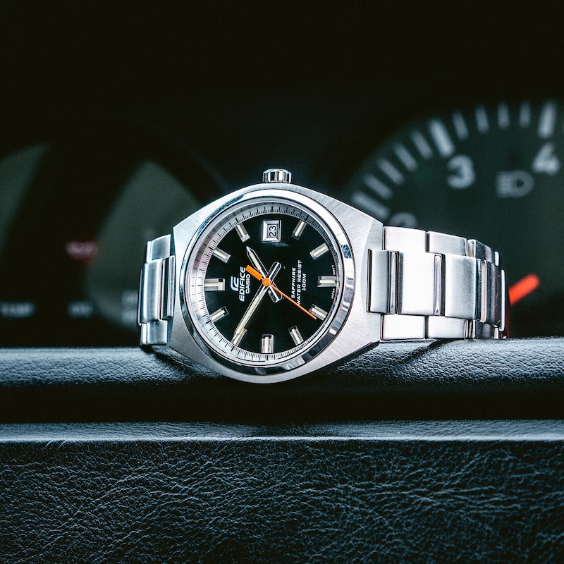 Main Image 6 of Casio Edifice Men's Dark Silver Stainless Steel Bracelet Watch