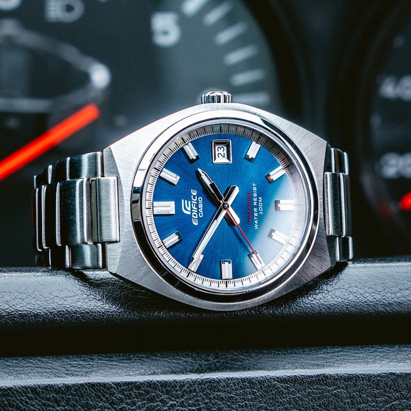 Main Image 6 of Casio Edifice Men's Blue Stainless Steel Bracelet Watch