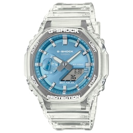 Casio G-Shock Blue Dial Clear Resin Strap Watch
