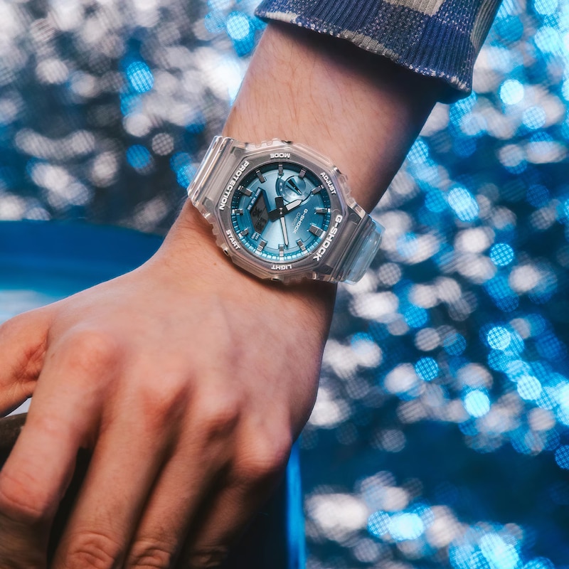 Main Image 1 of Casio G-Shock Blue Dial Clear Resin Strap Watch