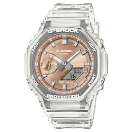 Casio G-Shock White Dial Clear Resin Strap Watch