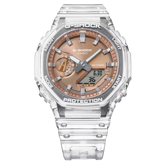 Casio G-Shock Rose Dial Clear Resin Strap Watch