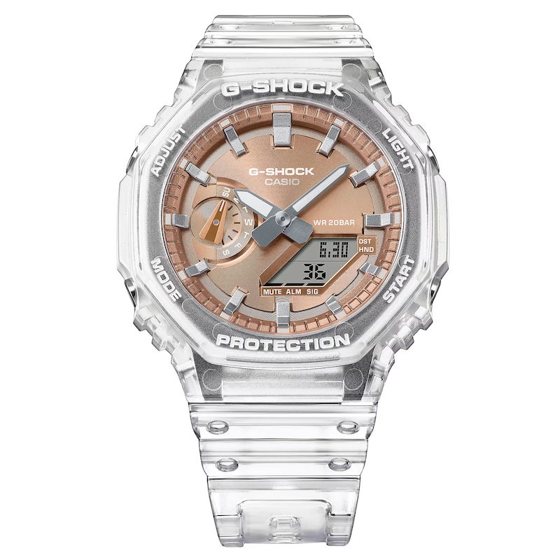 Main Image 1 of Casio G-Shock Rose Dial Clear Resin Strap Watch