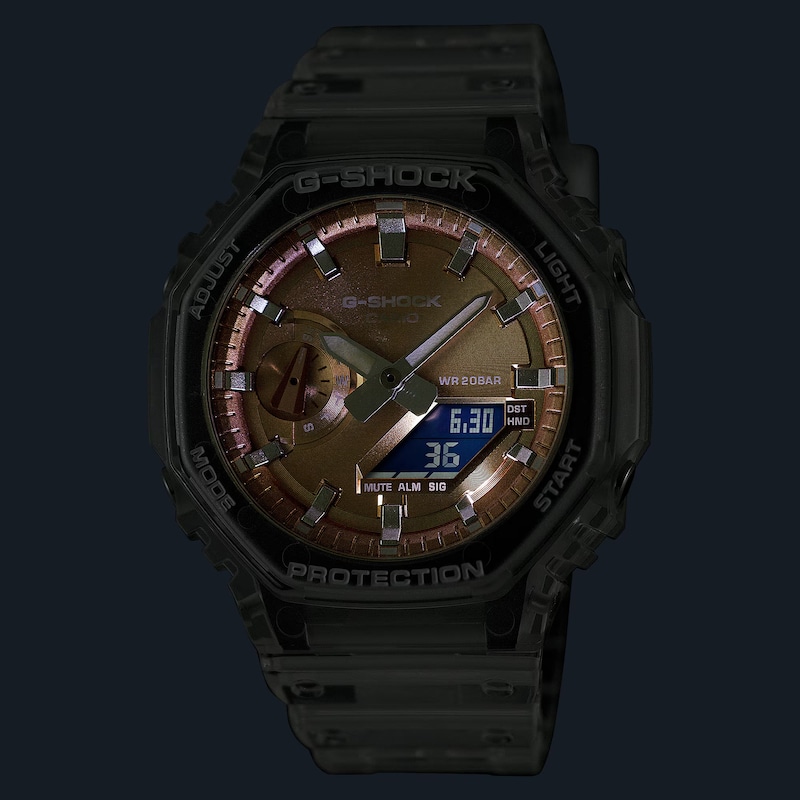 Main Image 2 of Casio G-Shock Rose Dial Clear Resin Strap Watch