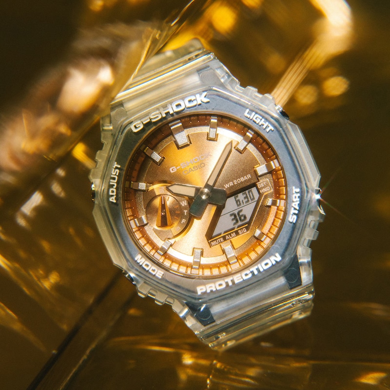 Main Image 3 of Casio G-Shock Rose Dial Clear Resin Strap Watch