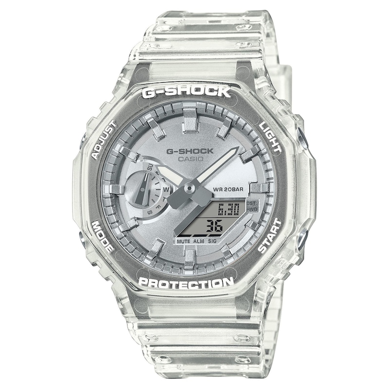 Main Image 1 of Casio G-Shock Silver Dial Clear Resin Strap Watch