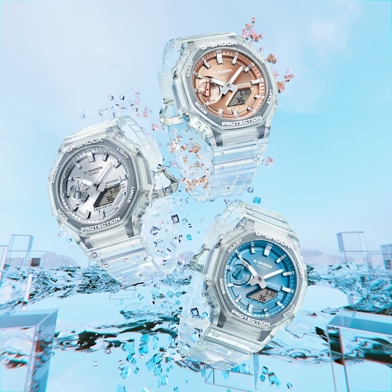 Main Image 8 of Casio G-Shock Silver Dial Clear Resin Strap Watch
