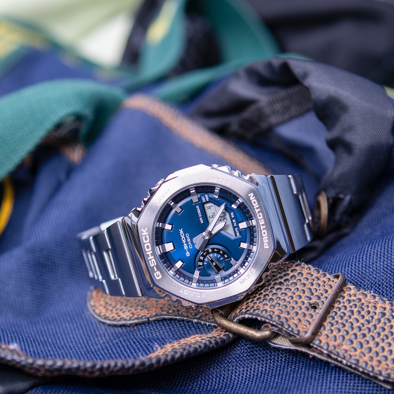 Main Image 6 of Casio G-Shock Blue Dial Stainless Steel Bracelet Watch