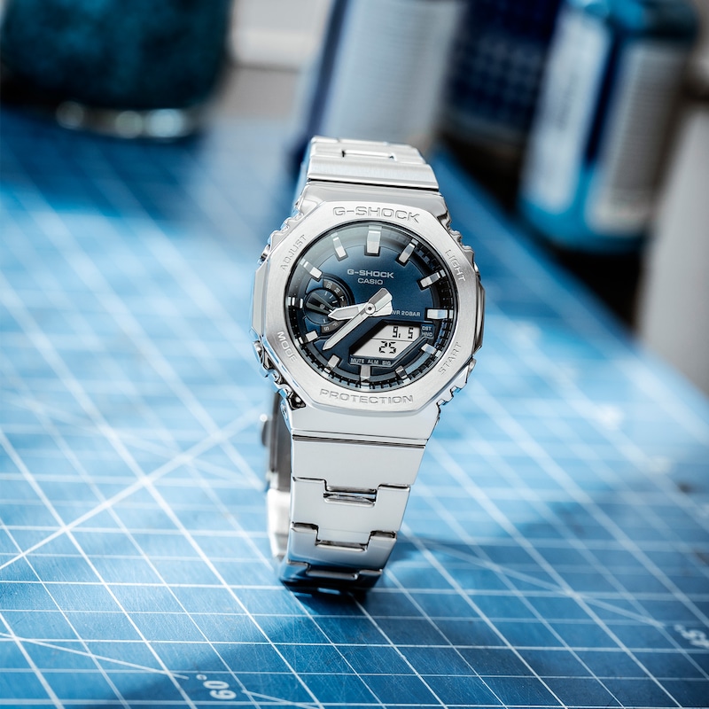 Main Image 8 of Casio G-Shock Blue Dial Stainless Steel Bracelet Watch