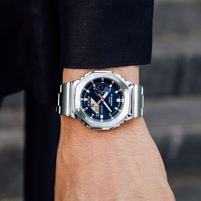 Main Image 9 of Casio G-Shock Blue Dial Stainless Steel Bracelet Watch