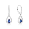 Thumbnail Image 1 of Sterling Silver Created Blue Sapphire & Cubic Zirconia Teardrop Earrings