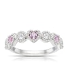 Thumbnail Image 1 of Sterling Silver Created Pink Sapphire & Cubic Zirconia Heart Eternity Ring