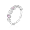 Thumbnail Image 2 of Sterling Silver Created Pink Sapphire & Cubic Zirconia Heart Eternity Ring
