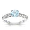 Thumbnail Image 1 of Sterling Silver Sky Blue Topaz & Cubic Zirconia Solitaire Ring