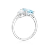 Thumbnail Image 3 of Sterling Silver Emerld Sky Blue Topaz & Pear Cubic Zirconia Two Stone Ring
