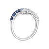 Thumbnail Image 3 of Sterling Silver Created Blue Sapphire & Cubic Zirconia Wrap Around Ring