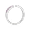Thumbnail Image 3 of Sterling Silver Created Pink Sapphire & Cubic Zirconia Open Ring