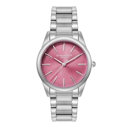 Olivia Burton Ladies' Glowful Pink Dial Stainless Steel Watch