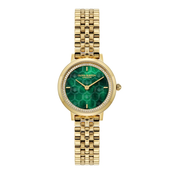 Olivia Burton Women's Honeycomb Ultra Slim Gold Tone Bracelet Watch
