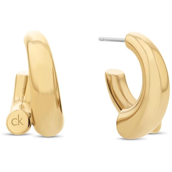 Calvin Klein Women's Gold Tone Hoop Earrings