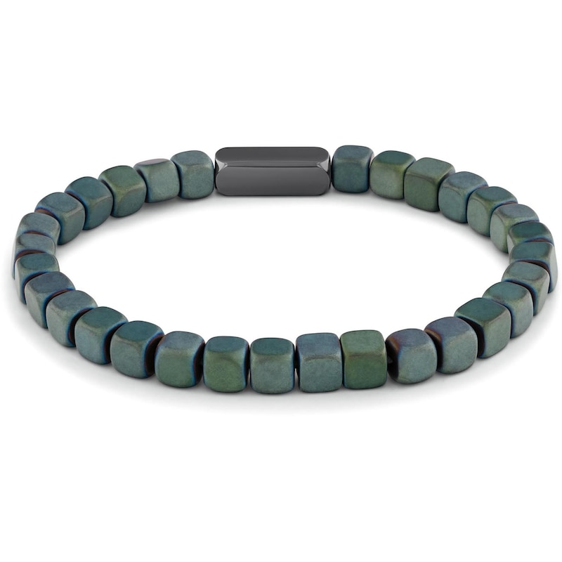 Main Image 2 of Calvin Klein Men's Green Plated Matte Beaded Bracelet