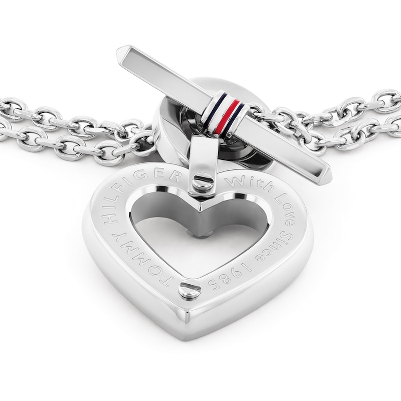 Main Image 2 of Tommy Hilfiger Ladies' Toggle Heart Pendant Stainless Steel Bracelet