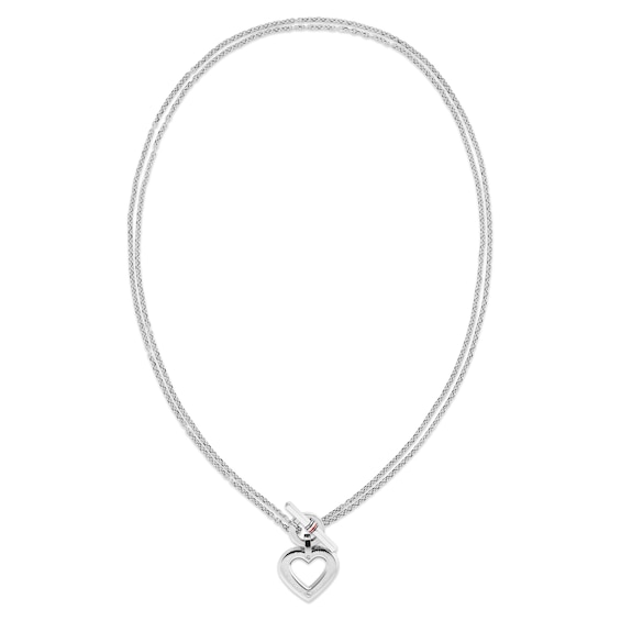 Tommy Hilfiger Women's Toggle Heart Pendant Stainless Steel Necklace