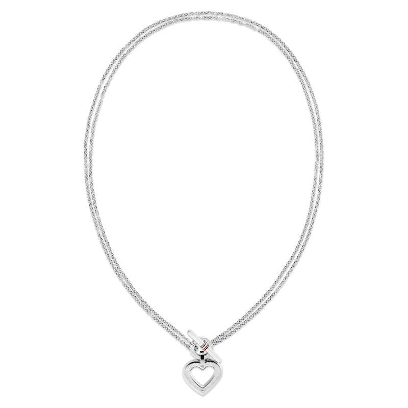 Main Image 1 of Tommy Hilfiger Ladies' Toggle Heart Pendant Stainless Steel Necklace
