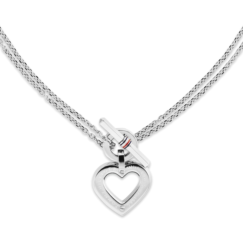Main Image 2 of Tommy Hilfiger Ladies' Toggle Heart Pendant Stainless Steel Necklace