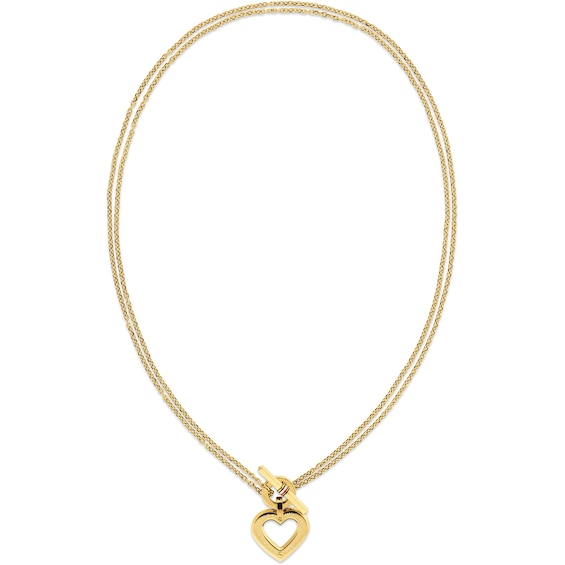 Tommy Hilfiger Ladies Gold Tone Toggle Heart Pendant Necklac