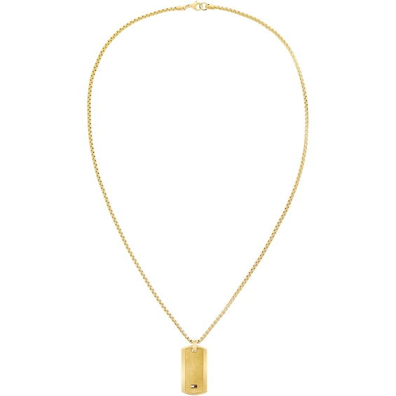 Tommy Hilfiger Mens Gold Plated Pendant Necklace