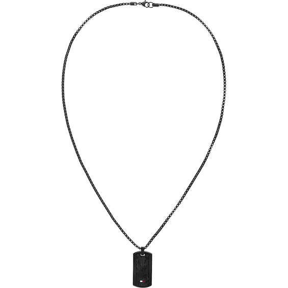 Tommy Hilfiger Men's Black Tone Pendant Necklace