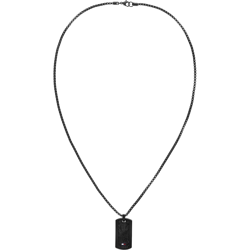 Main Image 1 of Tommy Hilfiger Men's Black Tone Pendant Necklace