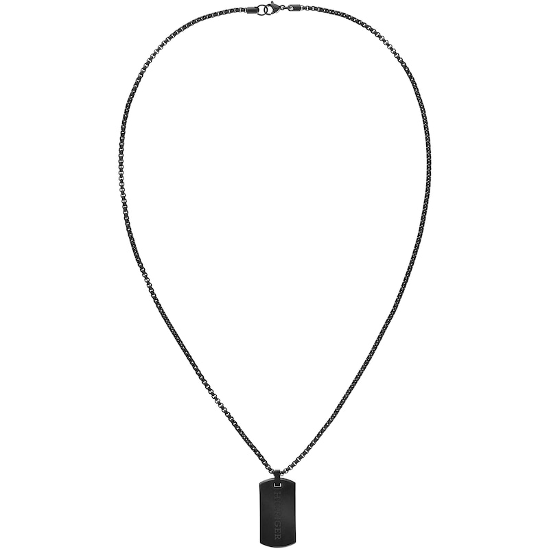 Main Image 2 of Tommy Hilfiger Men's Black Tone Pendant Necklace