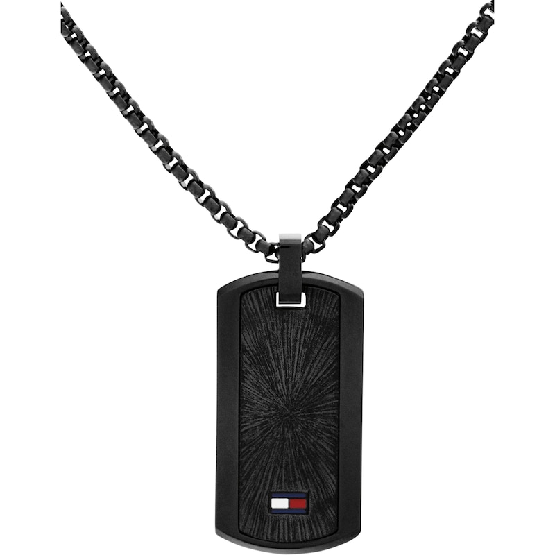 Main Image 3 of Tommy Hilfiger Men's Black Tone Pendant Necklace
