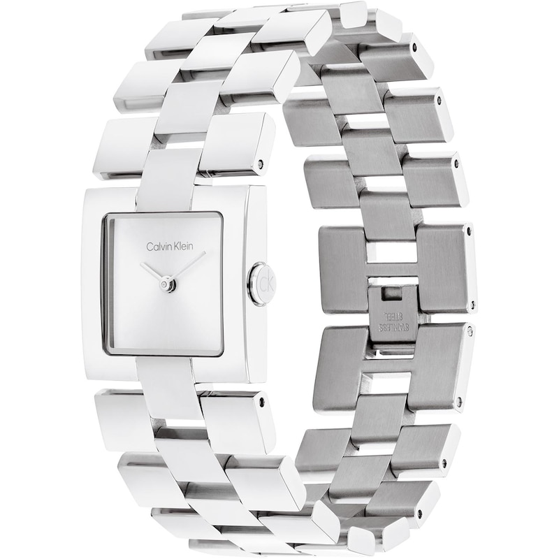 Main Image 2 of Calvin Klein Ladies' Grid Link Square Dial Stainless Steel Bracelet Watch
