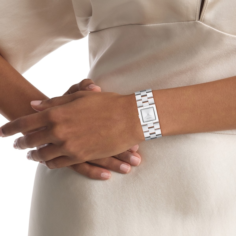 Main Image 4 of Calvin Klein Ladies' Grid Link Square Dial Stainless Steel Bracelet Watch