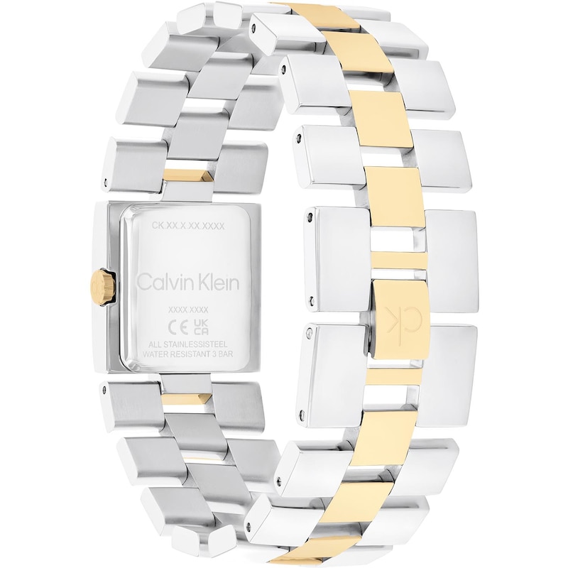 Main Image 3 of Calvin Klein Ladies' Two Tone Grid Link Square Dial Stainless Steel Bracelet Watch