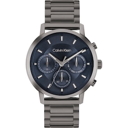 Calvin Klein Men's Dark Blue Dial Black IP Stainless Steel Bracelet Watch