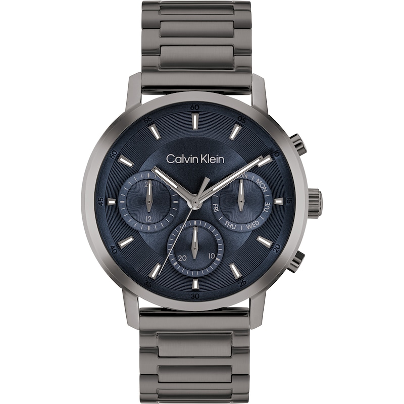 Main Image 1 of Calvin Klein Men's Dark Blue Dial Black IP Stainless Steel Bracelet Watch