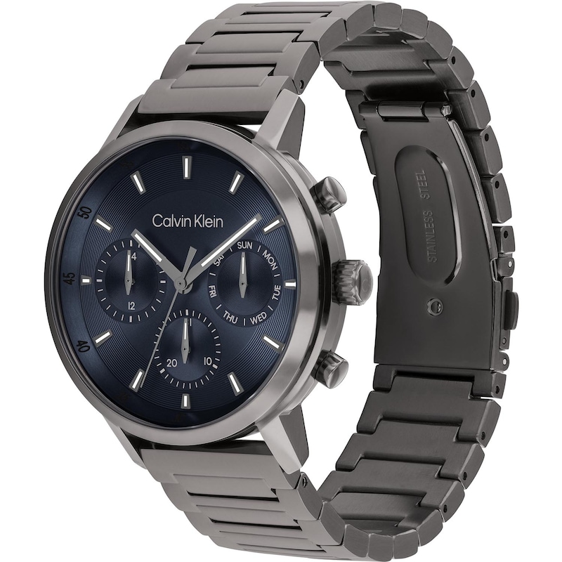 Main Image 3 of Calvin Klein Men's Dark Blue Dial Black IP Stainless Steel Bracelet Watch