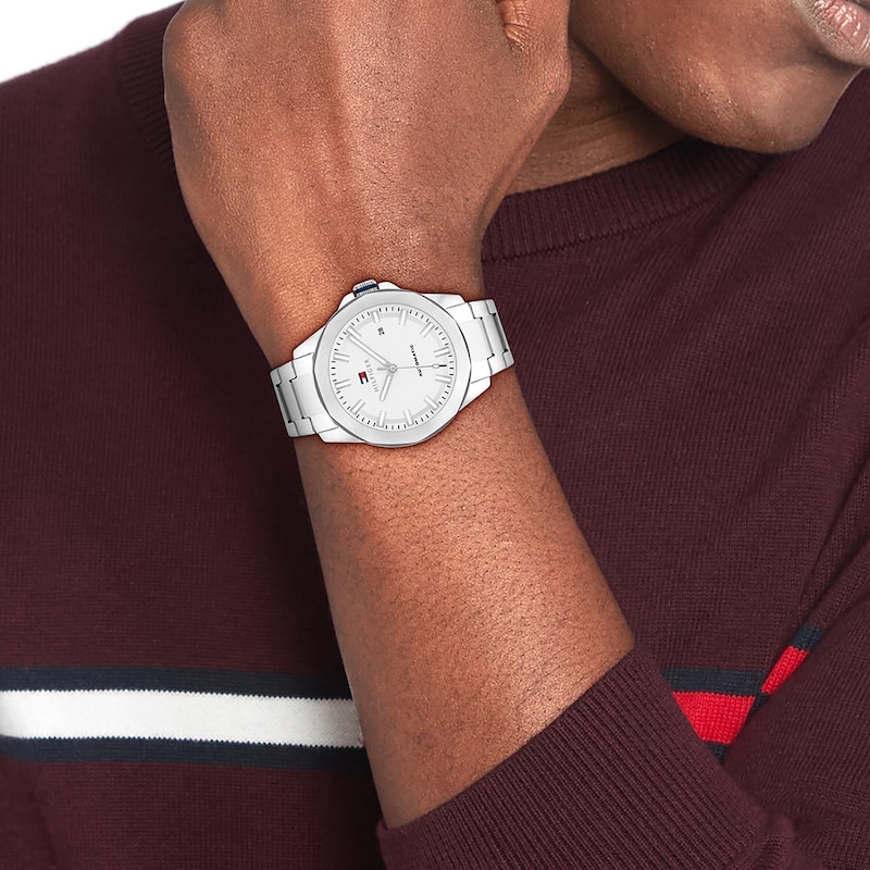 Main Image 4 of Tommy Hilfiger Automatic Men's Silver Dial Stainless Steel Bracelet Watch