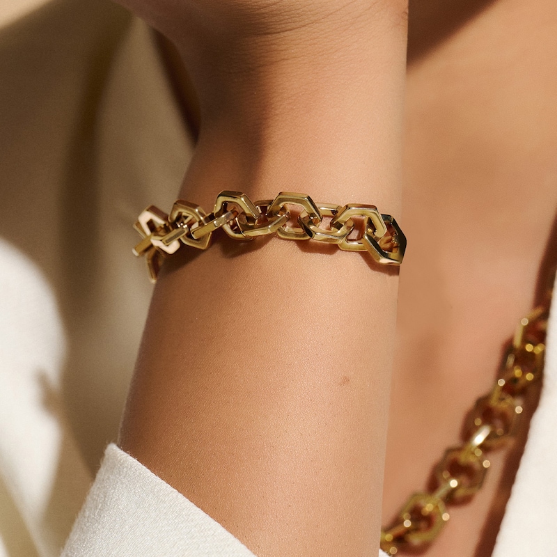 Main Image 4 of Olivia Burton Women's Honeycomb Light Gold Tone Link Bracelet