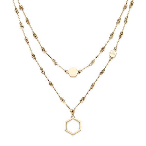 Olivia Burton Ladies Honeycomb Classic Light Gold Tone Doubl