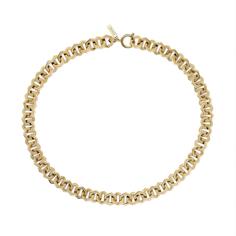 Main Image 2 of Olivia Burton Women's Honeycomb Light Gold Tone Link Necklace