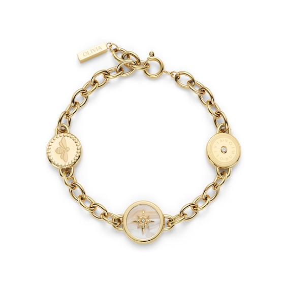 Olivia Burton Women's Signature Charms Light Gold Tone Exclusive Bracelet