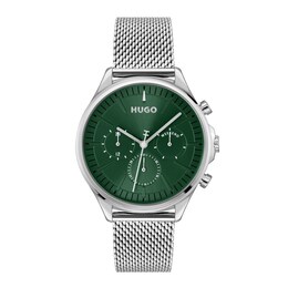 HUGO #SMASH MULTI Men's Stainless Steel Mesh Bracelet Watch